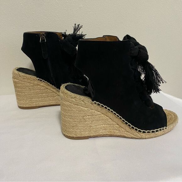 CHLOE Harper Suede Lace up Espadrille Wedge Sandals - Picture 6 of 13